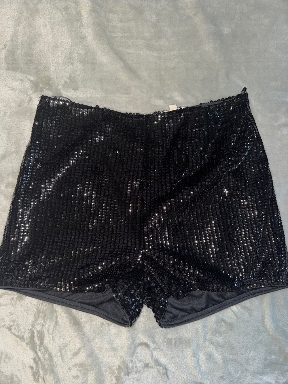 Women's Black Sequin Bike Shorts - Sparkle Performance Shorts